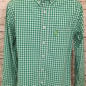 Disney Parks Men’s Green White Gingham Check Long